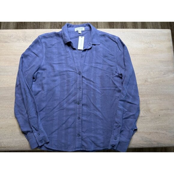 Anthropologie Tops - Anthropologie NWT Cloth & Stone Blue Button Down Textured Shirt Medium